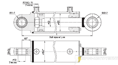 Гидроцилиндр МС125/63х1000-3(4).11(1420)